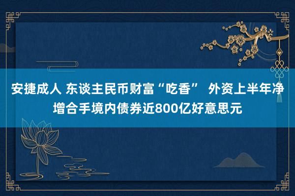 安捷成人 东谈主民币财富“吃香”  外资上半年净增合手境内债券近800亿好意思元