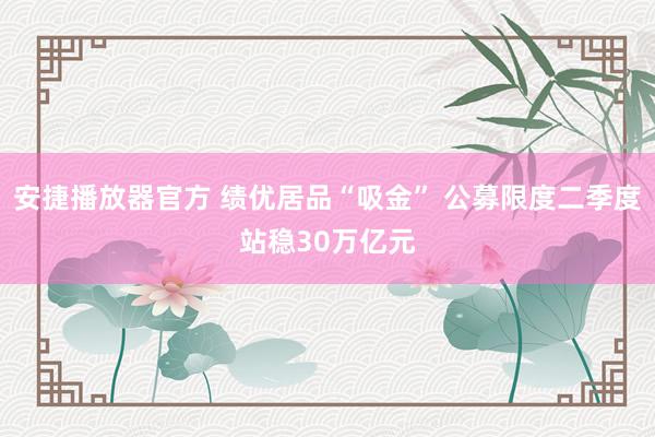 安捷播放器官方 绩优居品“吸金” 公募限度二季度站稳30万亿元