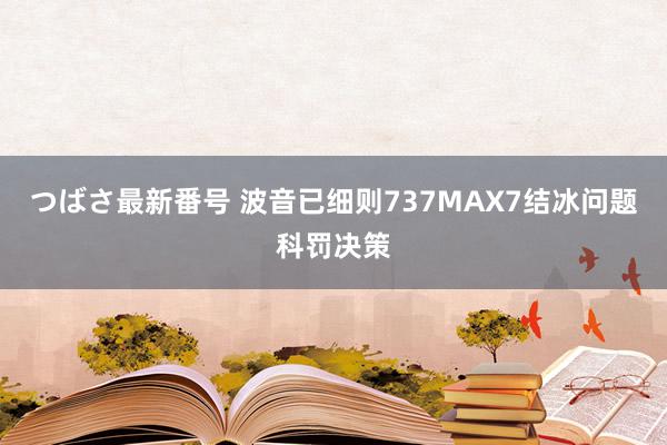 つばさ最新番号 波音已细则737MAX7结冰问题科罚决策