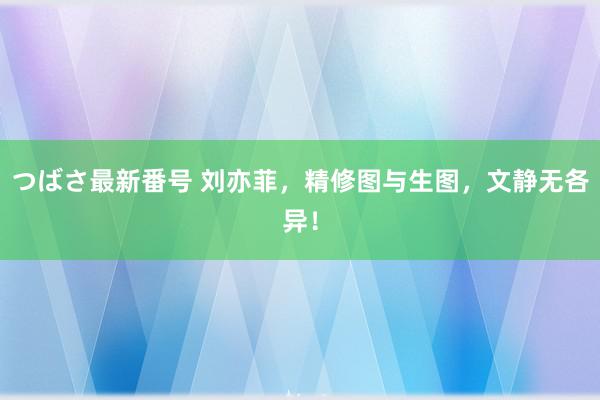 つばさ最新番号 刘亦菲，精修图与生图，文静无各异！