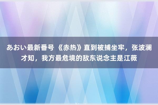 あおい最新番号 《赤热》直到被捕坐牢，张波澜才知，我方最危境的敌东说念主是江薇