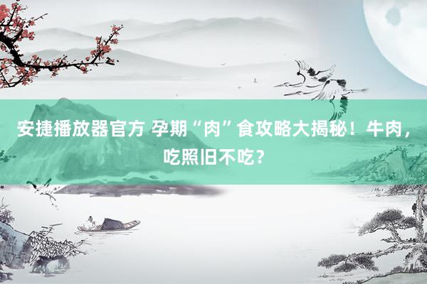 安捷播放器官方 孕期“肉”食攻略大揭秘！牛肉，吃照旧不吃？