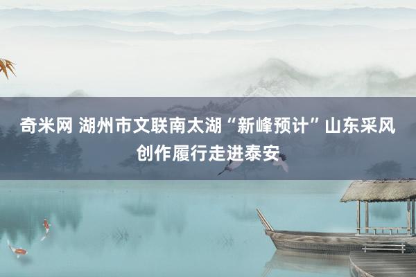 奇米网 湖州市文联南太湖“新峰预计”山东采风创作履行走进泰安