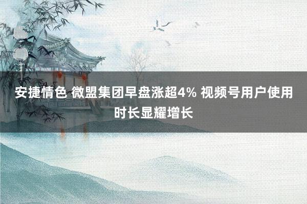 安捷情色 微盟集团早盘涨超4% 视频号用户使用时长显耀增长
